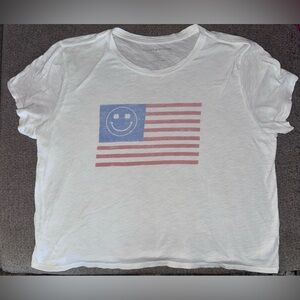 Women’s Graphic Tee with Smiley Flag
